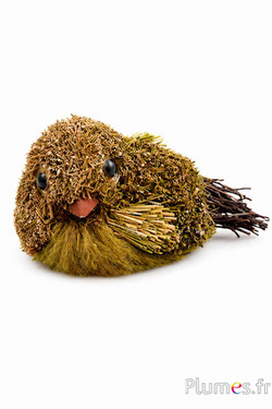 Vogel aus Moos-Holz - 15 x 8 cm - natur
